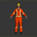 Red Fire Safety Clothing With Yellow Helmet And Reflective Stripes Worn By Person