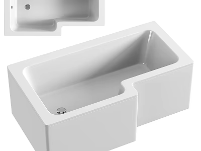 Modern White Freestanding Bathtub With Sleek Design Clean Lines And Integrated Drain 3d model