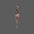 Ornate Decorative Weapon With Intricate Red And Gold Accents And Curved Design