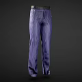 Stylish Purple Striped Pants With Black Belt For Modern Casual Outfits