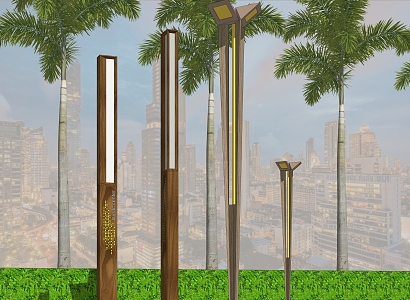 High pole landscape lamp street lamp 3d model