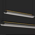 Contemporary Linear Pendant Lights With Metal Frame And Soft Illumination For Interior Space