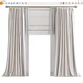 Elegant Light Beige Curtains With Sheer Layers And Soft Drapes Design 3d model