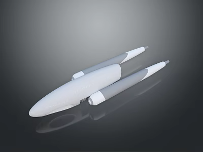 Detailed Modern White Spacecraft Model With Sleek Design And Multiple Engines 3d model