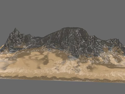 Detailed Micro Terrain Model Featuring Mountain Ranges And Sandy Terrain Texture 3d model