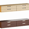 Modern TV Stand With Multiple Drawers And Wooden Storage Design In Brown And Light Wood