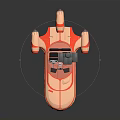 Sci Fi Aircraft 3D Model With Orange Beige Streamlined Design And Cockpit 3d model