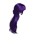 Purple Long Wavy Hair on Feminine Head Silhouette Showcasing Elegant Soft Curves
