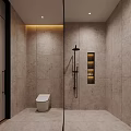 Modern Hotel Guest Room Interior With Twin Beds Textured Wall And Sofa