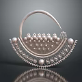 Stylish Silver Earring Adorned With Pearl Beads And Ornate Design