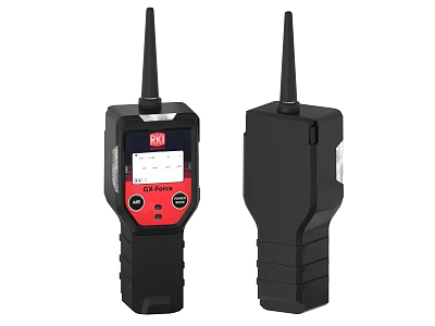Handheld Industrial Equipment With Display Screen Buttons And Red Black Design 3d model