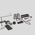 Freestyle Training Set Sports Equipment with Kettlebells Jump Box Medicine Balls Dumbbell Rack and Barbells