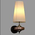 Stylish Modern Wall Lamp With Orange Fabric Lampshade And Wooden Base Design