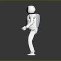 Game Movie Character PELMO Honda White Robot Standing Pose Design