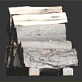 Neatly Stacked Split Wood Logs Showing Natural Texture On Wooden Base