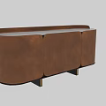 Modern Brown Leather Entryway Side Cabinet With Sleek Storage And Sturdy Black Legs