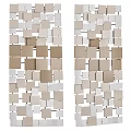 Modern Geometric Wall Decor With Square Panels In Neutral Tones 3d model