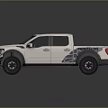 White Crew Cab Pickup Truck With Sporty Design And Black Wheels Cargo Bed