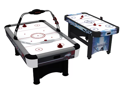Air Hockey Tables With Tabletop Design Pucks Score Lines For Family Game Room Entertainment 3d model
