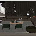 Modern Living Room Sofa Coffee Table Set With Cream Upholstery Green Accent Chairs And Area Rug
