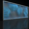 Feature Wall With Blue Dotted Pattern And Gradient Blue Background With Reflection At The Bottom