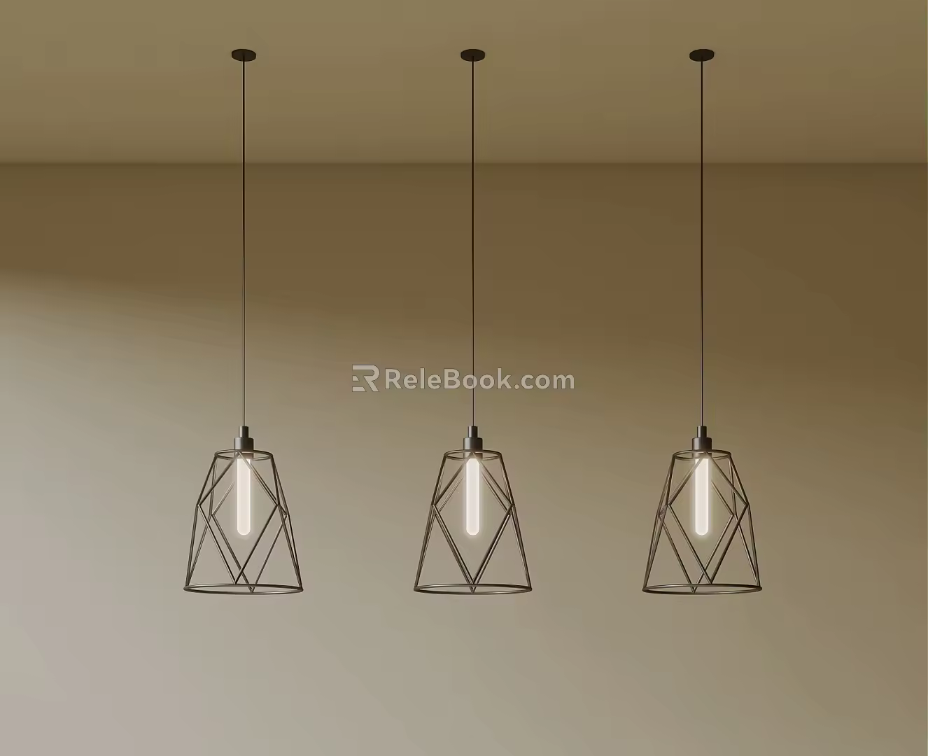 Minimalist Cream Wind Chandelier Dining Lamp 3d model