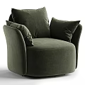 Single Sofa For Living Room With Neutral Tone Soft Pillows And Modern Textured Fabric
