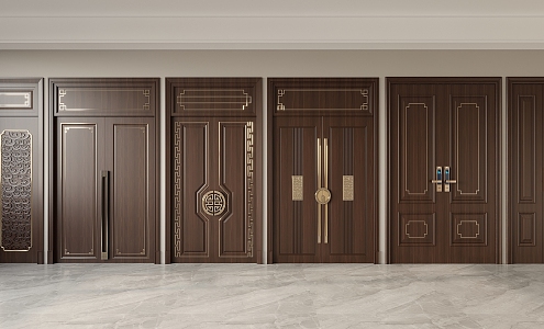 New Chinese Double Door 3d model