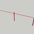 Red Floor Standing Clothes Hanger With Hanging Bar And Support Poles