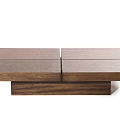 Modern Wooden Coffee Table With Layered Block Design And Natural Wood Finish