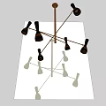 Modern Stylish Chandelier Design With Crossed Arms And Black Lamp Shades