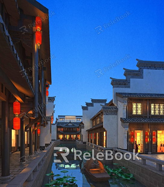 Gujian Commercial Street Water Street Jiangnan Residential model