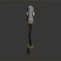 Steampunk Style Weapon with Wooden Grip Metal Components and Flexible Hose Structure