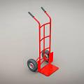 Red Heavy Duty Industrial Trolley With Two Wheels For Material Handling Equipment