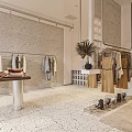 Modern Clothing Store Interior Design Featuring Apparel Racks Mannequins Seating Bench And Display Tables