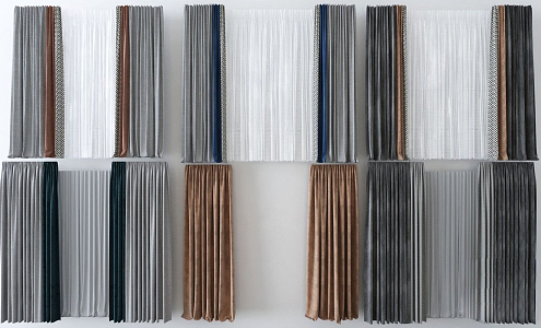 Modern Curtain Fabric Curtain 3d model