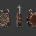 Next Age Ancient Clock Hanging Ornaments Clock Realistic Hanging Watch Retro Clock 3d model
