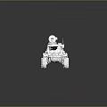 Off Road Military Vehicle With Mounted Machine Gun Radar Antenna And Large Wheels