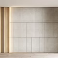 Modern Sofa Background Wall Interior With Textured Tiles And Wooden Frames