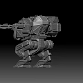 Intelligent Machine With Multiple Mechanical Legs White Black Cannons And Futuristic Design