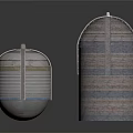 Woven Storage Containers in Large and Small Sizes With Striped Design and Bundled Straps