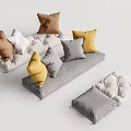 Modern Cushion Bay Window Cushion Combination 3d model