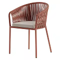 Modern Black Woven Leisure Chair With Light Colored Cushion And Metal Legs