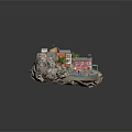 Colorful Coastal Village Houses On Rocky Shore With Boats Trees And Water