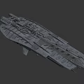 Futuristic Sci Fi Spaceship With Detailed Armored Hull And Multiple Windows