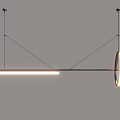 Modern Pendant Lights With Geometric Linear Curved Circular Metal Frame Designs 3d model