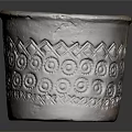 Decorative Ceramic Aquarium Fish Tank Pot With Geometric Spiral And Wave Patterns In Deep Brown