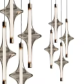 Modern Elegant Chandeliers With Geometric Glass Design And Metal Accents