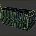 Futuristic Tactical Weapon With Modular Metallic Structure Blue Black Finish And Yellow Warning Accents