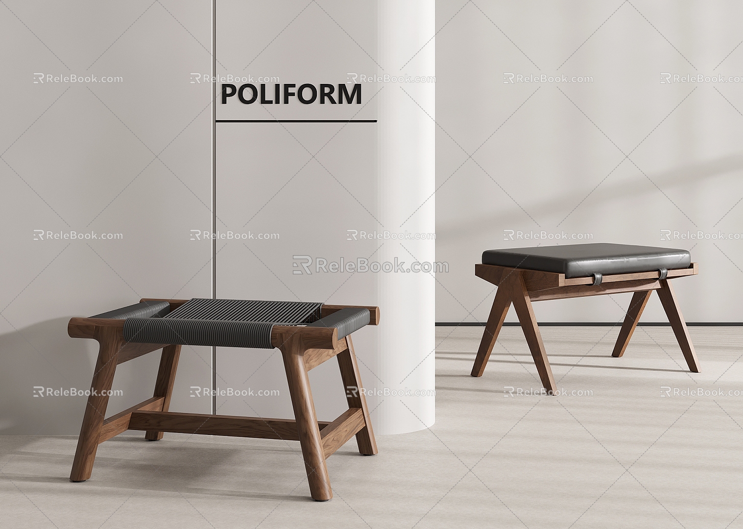 Shoe Changing Stool Sofa Stool Low Stool Dressing Stool 3d model